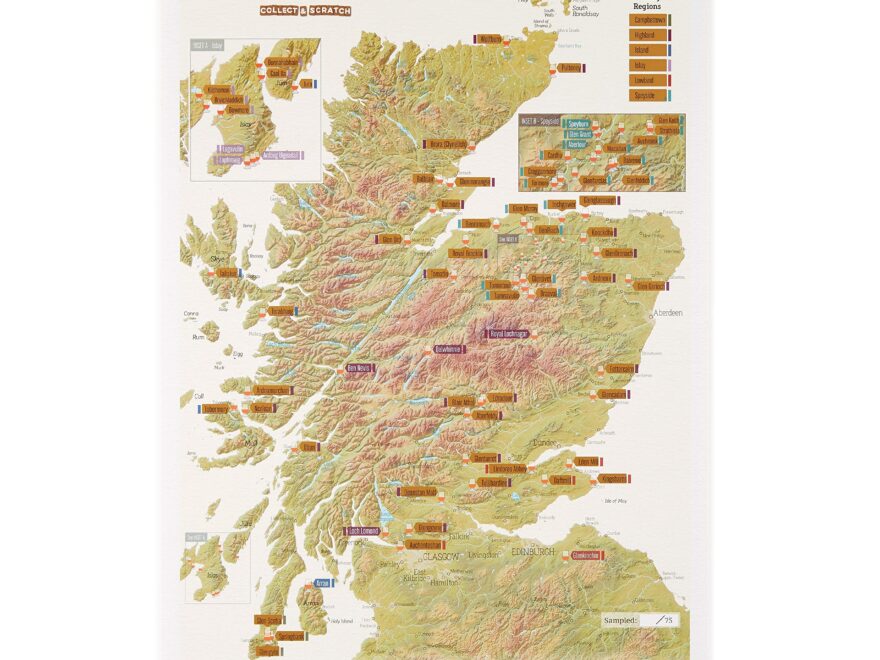 Amazon Maps International Whisky Distilleries Collect And Scratch Print Poster For Scotch Lovers 11 69 w X 16 53 h Inches Posters Prints