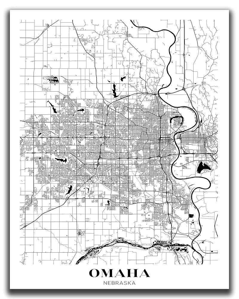 Amazon Omaha City Map Wall Art 11x14 UNFRAMED Print Modern Minimal Black And White Omaha Nebraska Wall Decor Omaha Gifts For Women And Men Souvenirs Poster Nebraska Gifts Handmade Products
