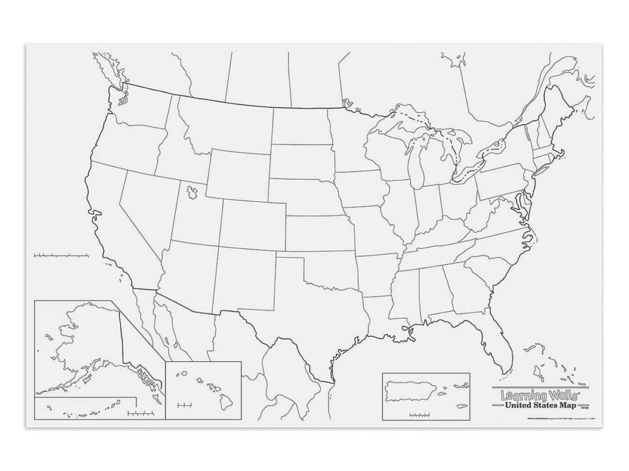 Amazon Pacon PAC78760 United States Giant Map 48 Width 72 Length Black White Office Products