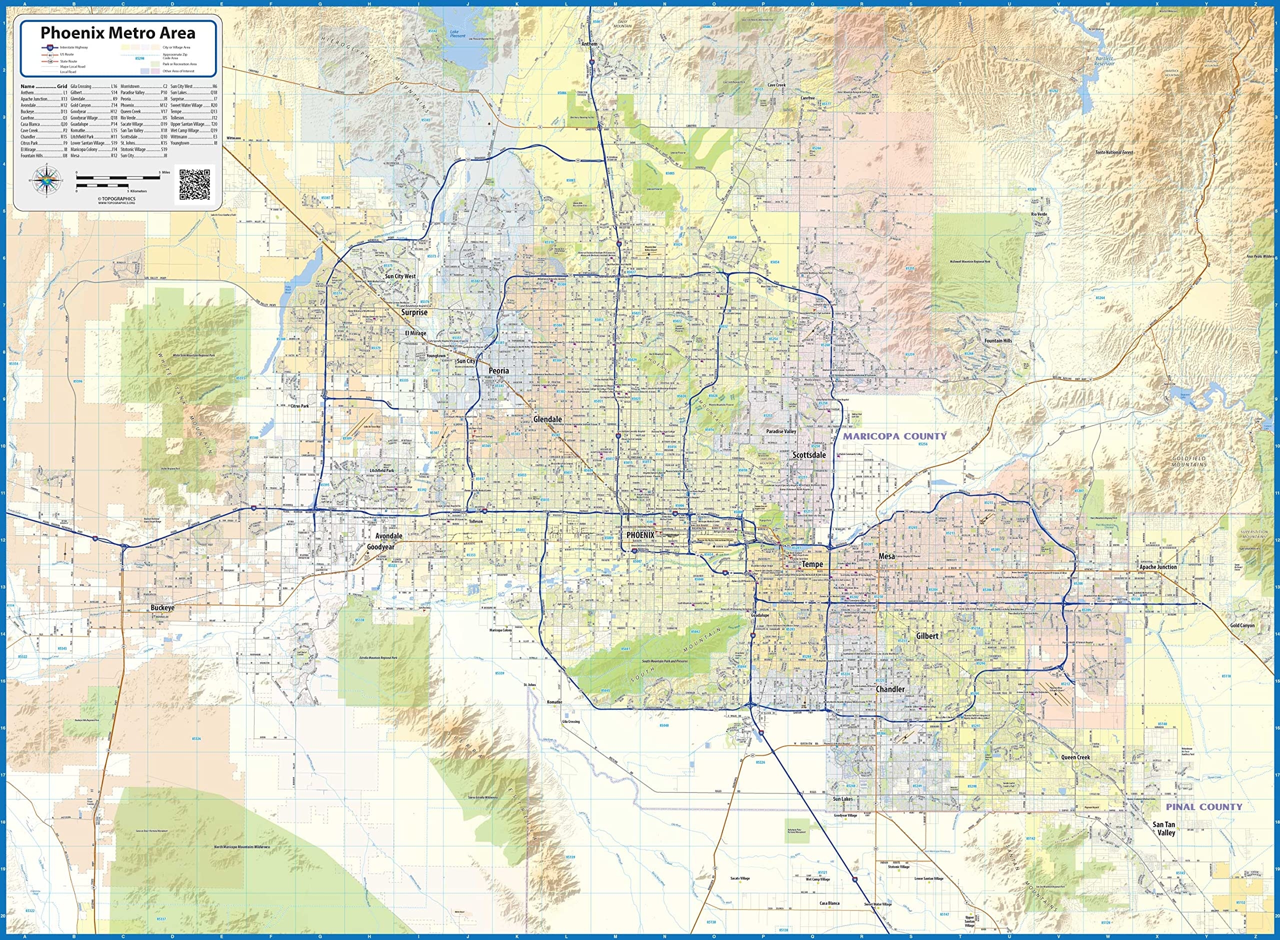 Greater Phoenix Area Map Printable