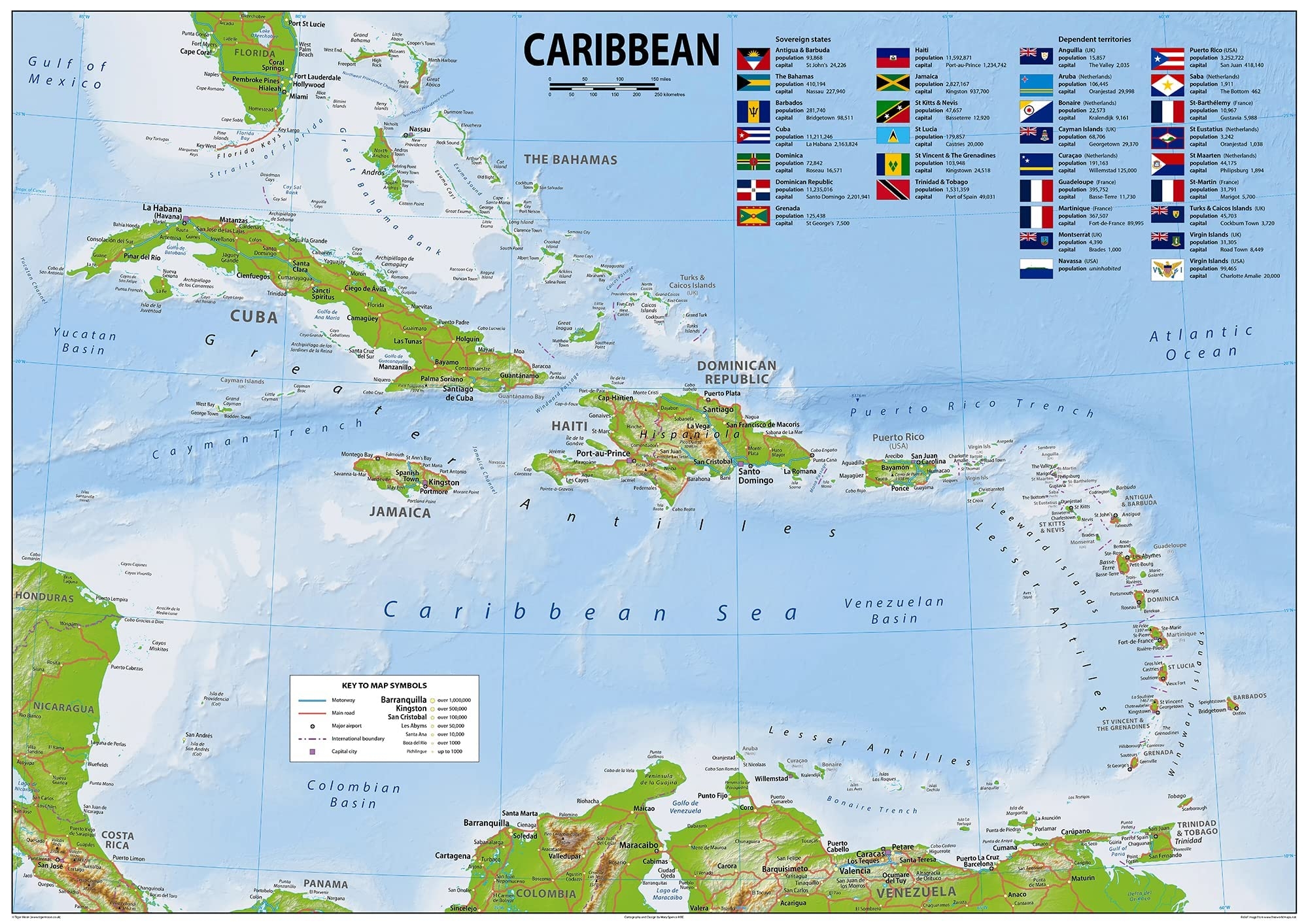 Printable Map Of Southern Caribbean Islands