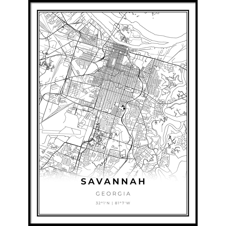 Amazon Savannah Map Print Georgia GA USA Map Art Poster Chatham County Modern Wall Art Street Map Artwork 11x14 Posters Prints Amazon Savannah Map Print Georgia GA USA Map Art Poster Chatham County Modern Wall Art Street Map Artwork 11x14 Posters Prints