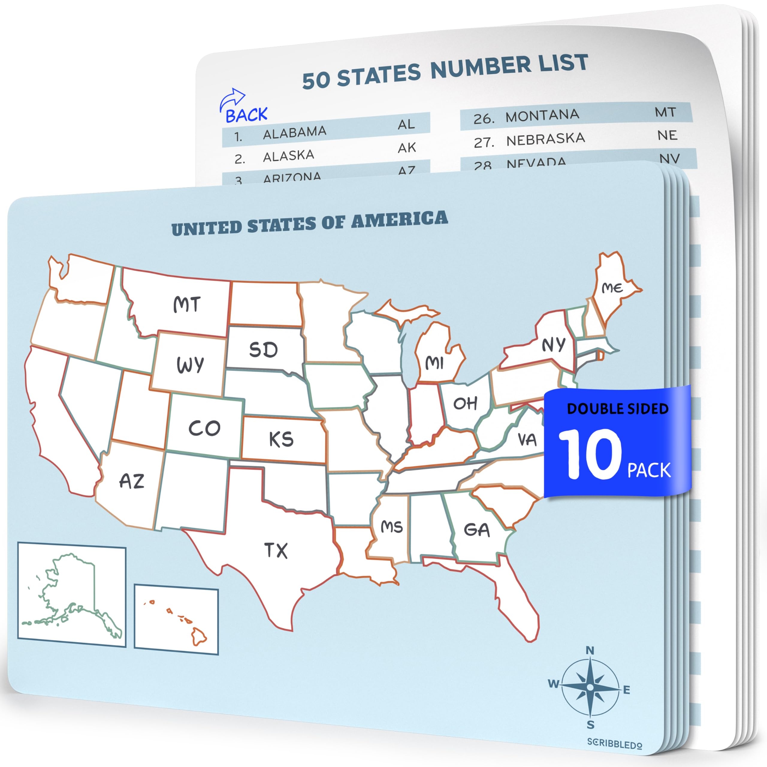 Amazon SCRIBBLEDO US Map Practice Sheets 11 x14 Map Of The United States Dry Erase Sheets Homeschool Supplies United States Map Teacher Students Classroom Pack Of 10 Sheets Office Products