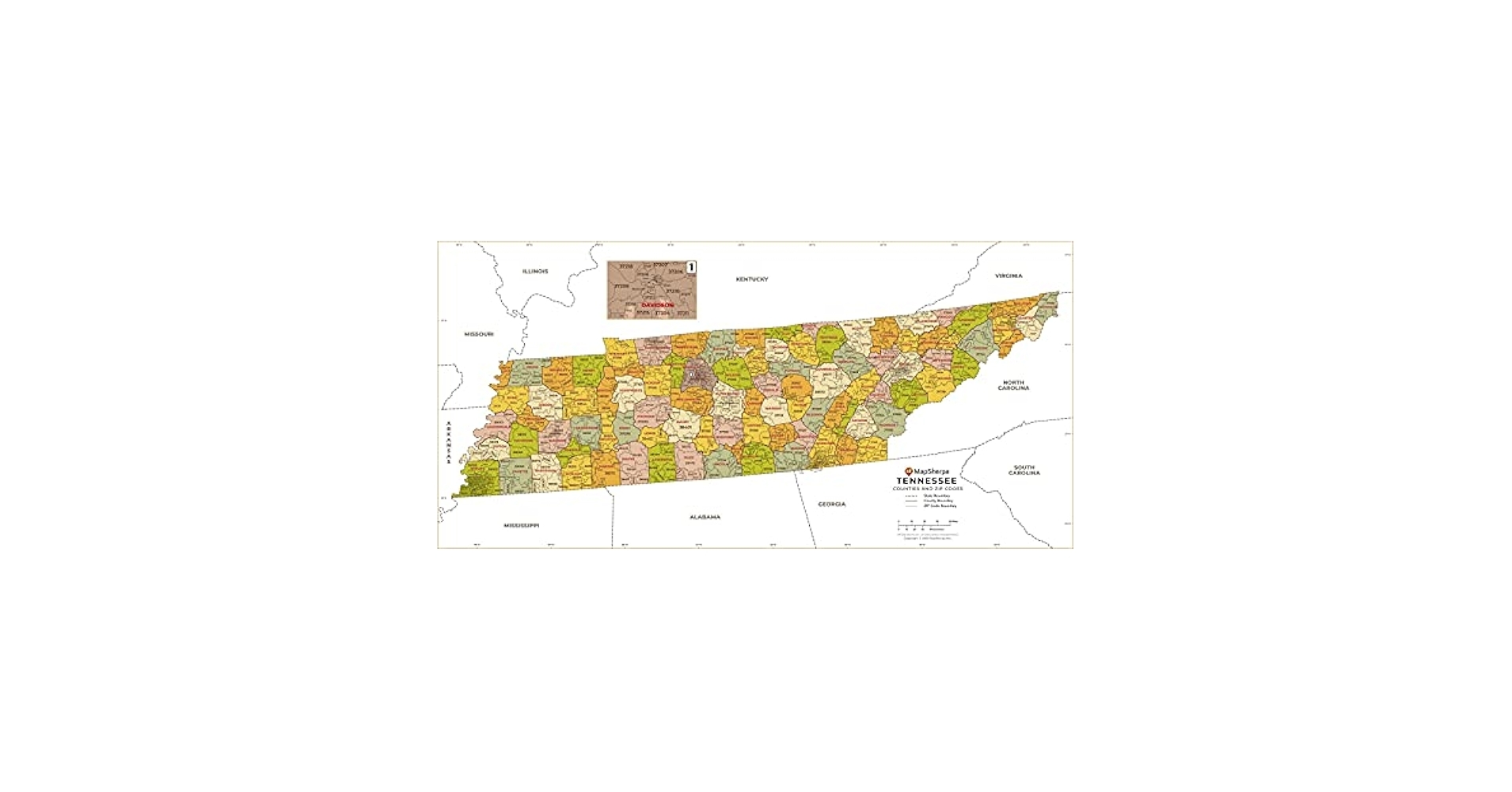 Tennessee County Map Printable