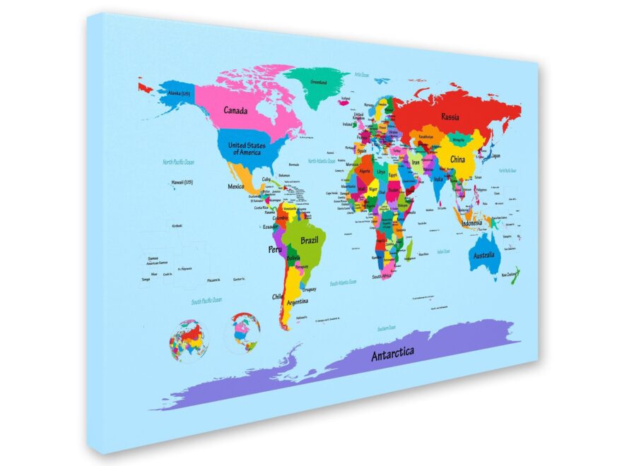 Amazon Trademark Fine Art Childrens World Map By Michael Tompsett Canvas Artwork 14 By 19 Inch Prints Posters Prints