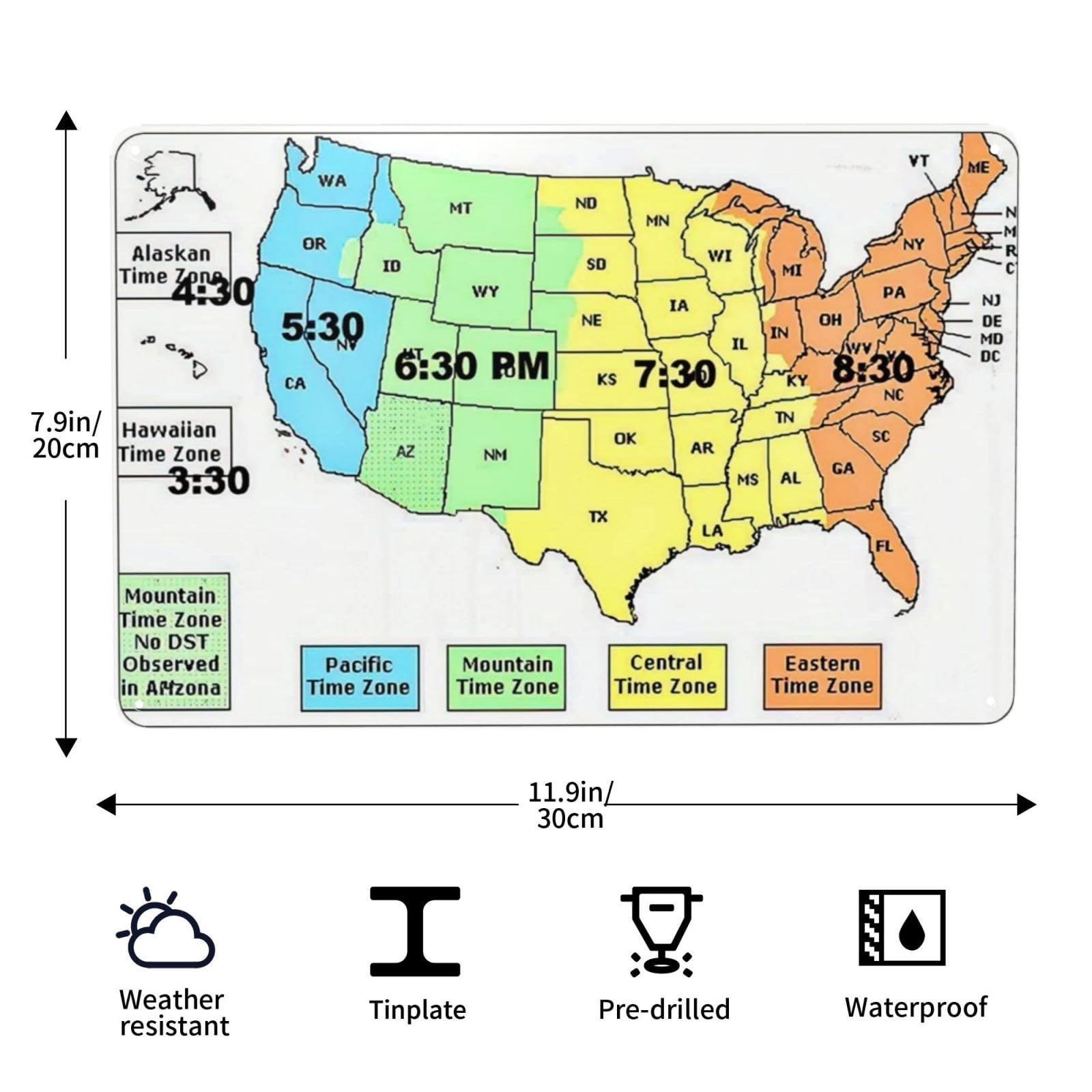 Time Zone Map United States Printable