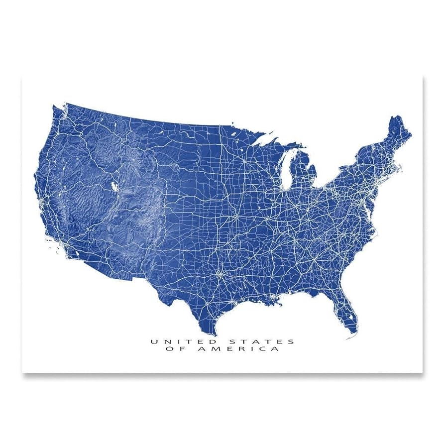 8x10 Printable Map Of Usa