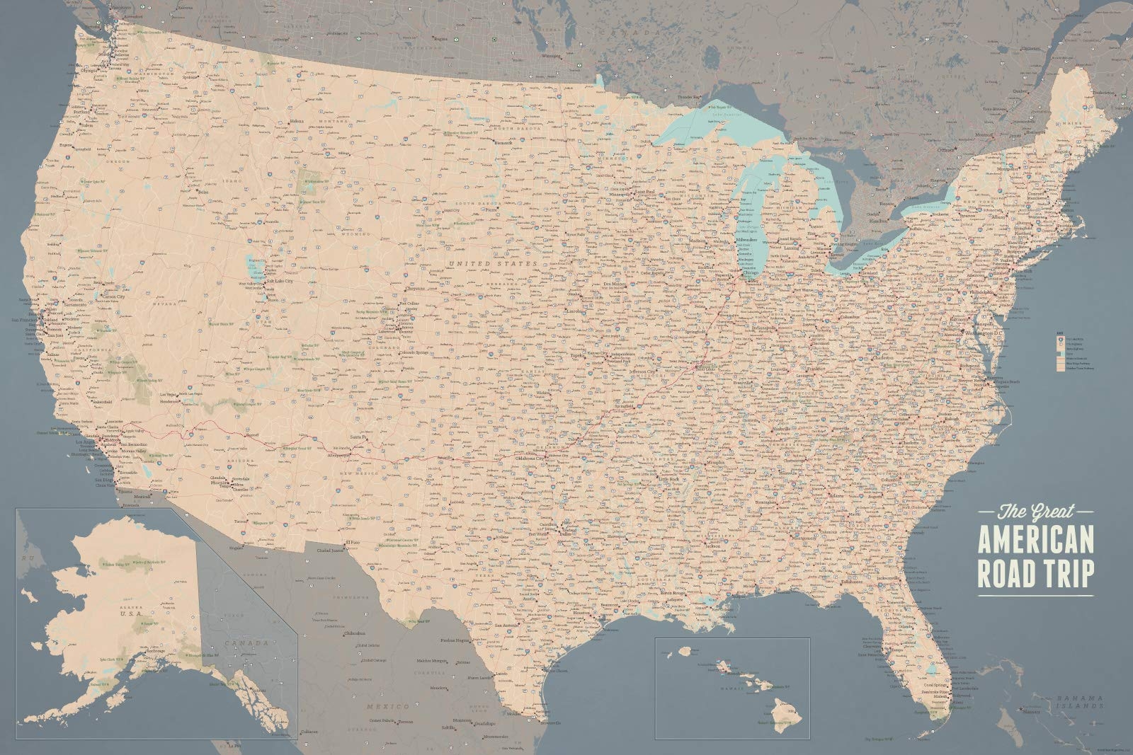 Printable Road Trip Map With Cities