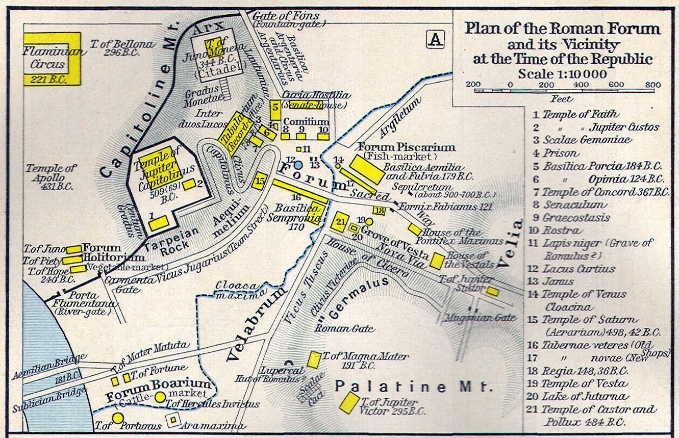 Rome Map Printable With Temples