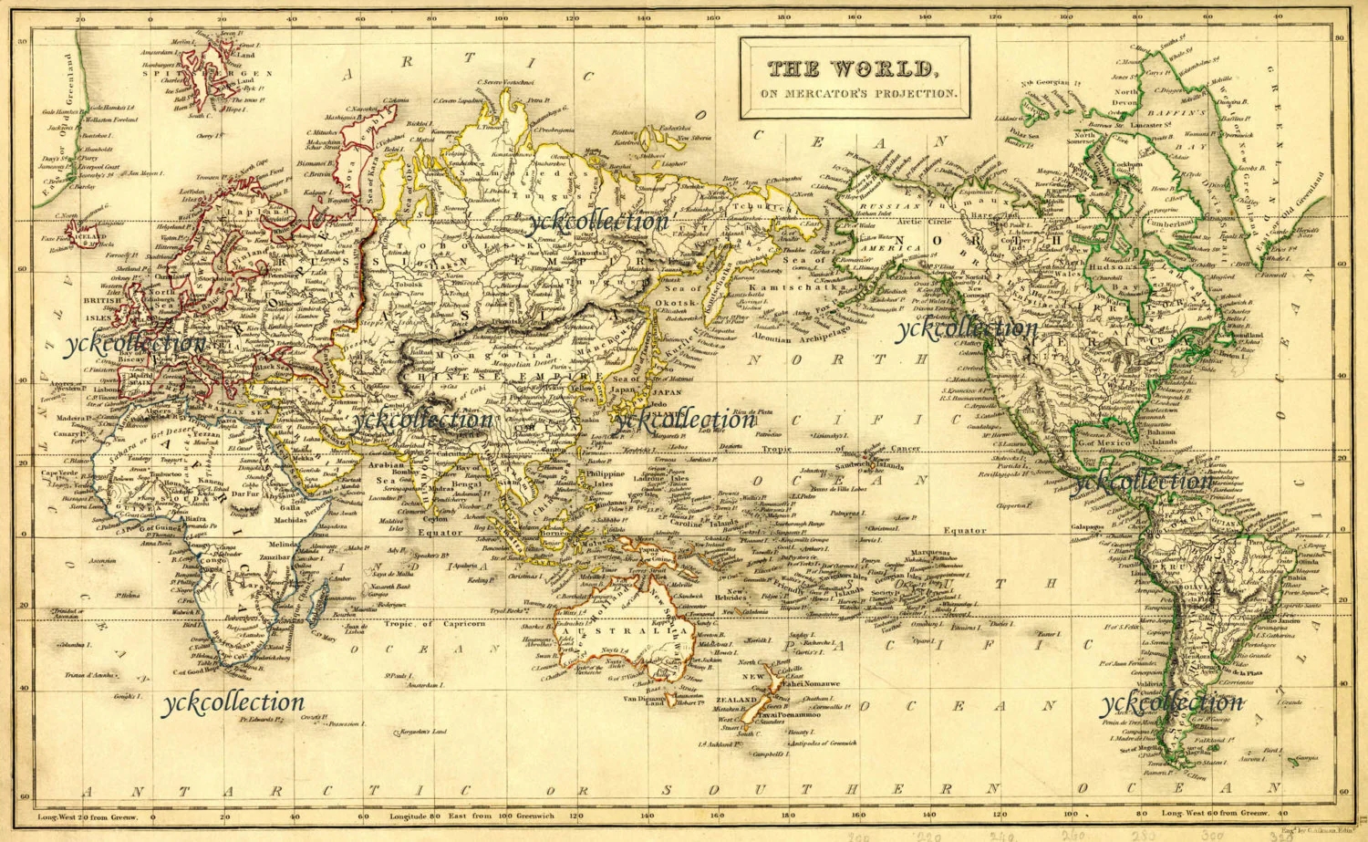 Antique World Map Printable