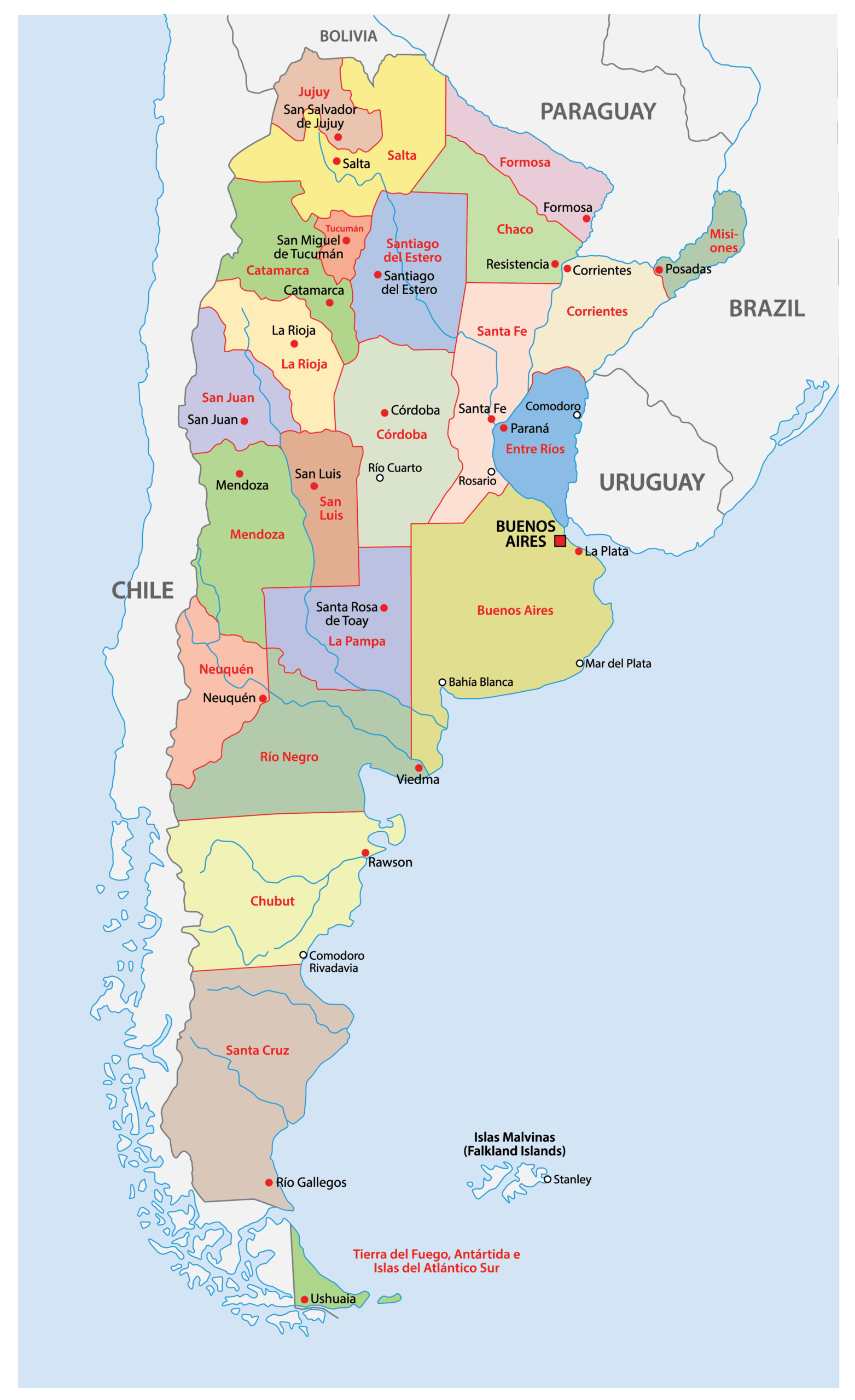 Printable Map Of Argentina