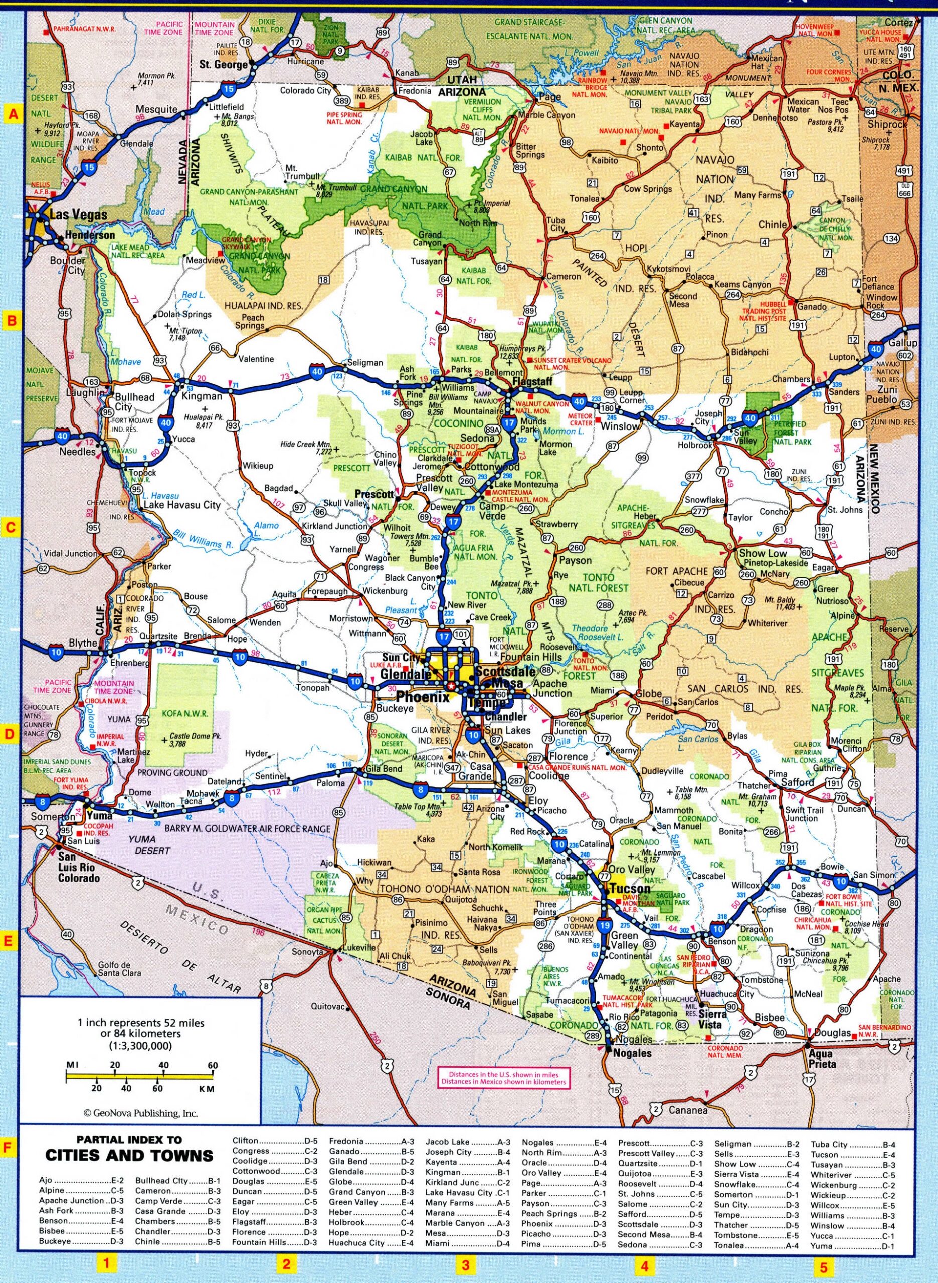 Arizona Hyghways Road Map Large Detailed Map Of Arizona With Cities Towns