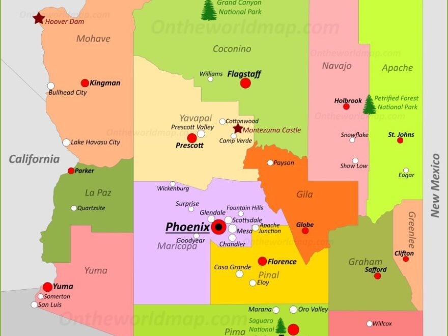 Arizona State Map USA Maps Of Arizona AZ