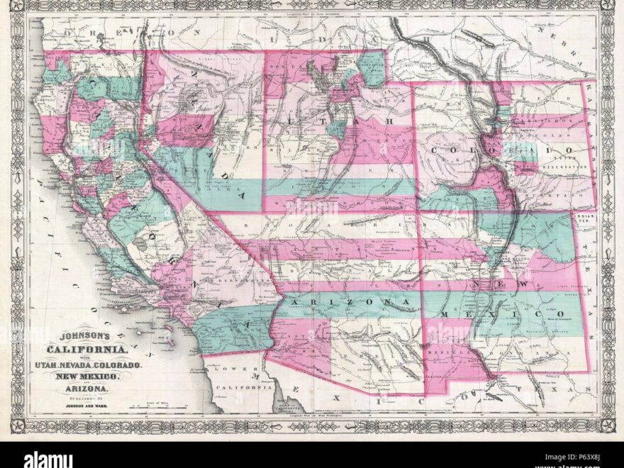 Arizona Utah New Mexico Map Hi res Stock Photography And Images Alamy