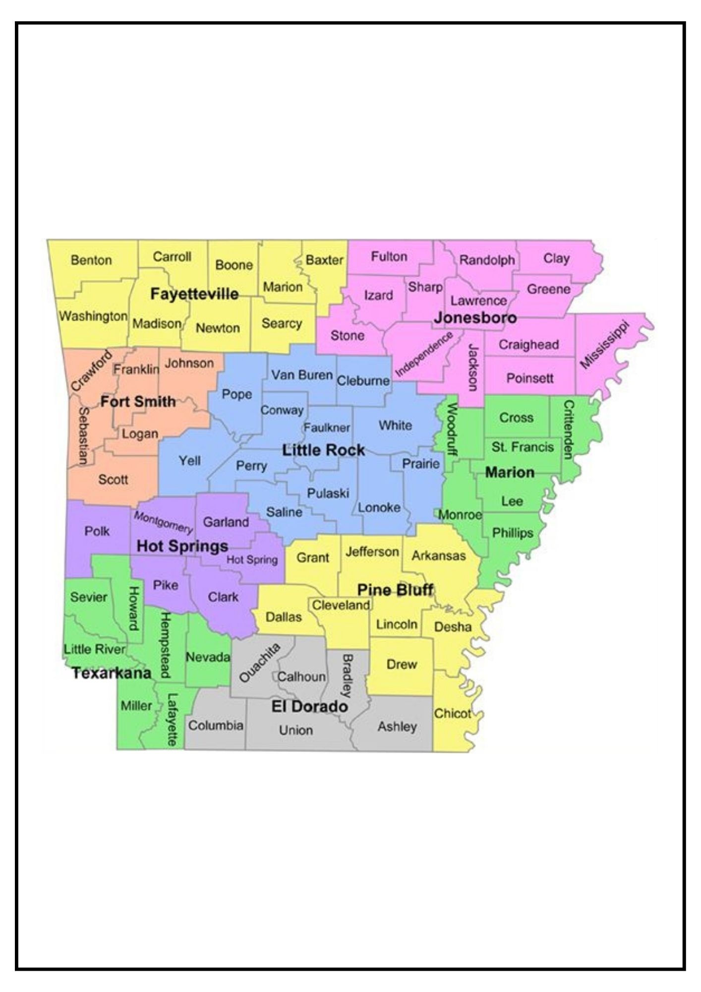 Arkansas County Map Printable