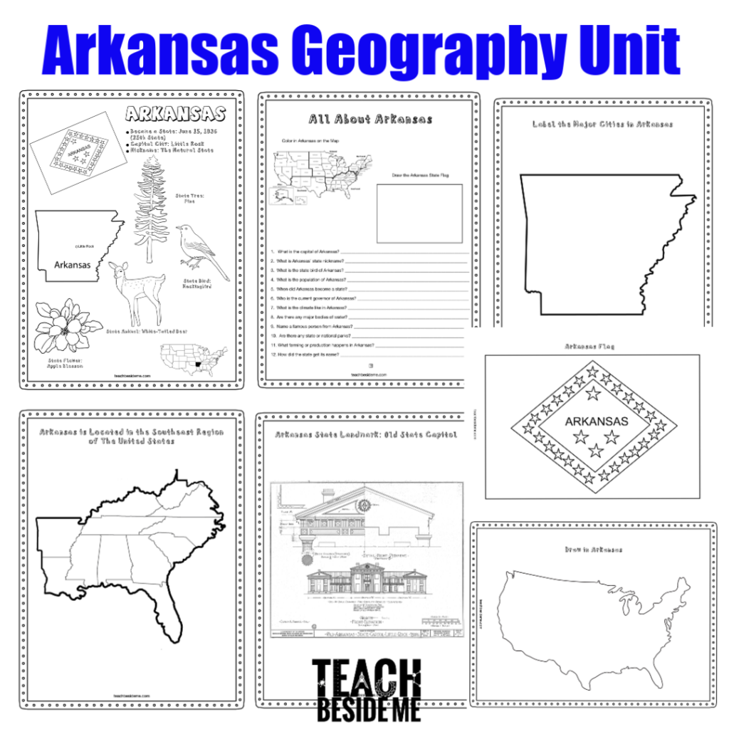 Arkansas Geography For Kids Printable State Activity Pack Teach Beside Me