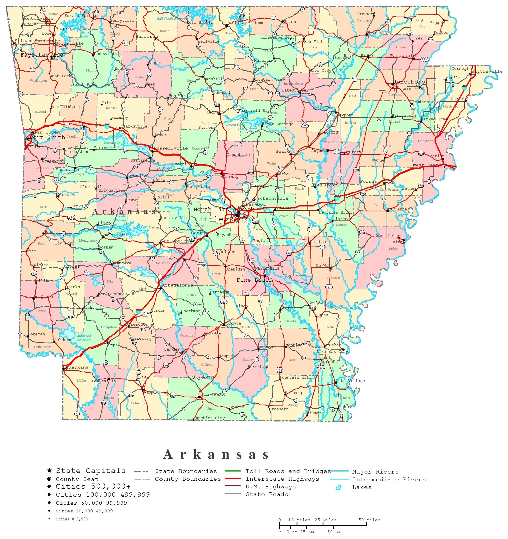 Arkansas Printable Map