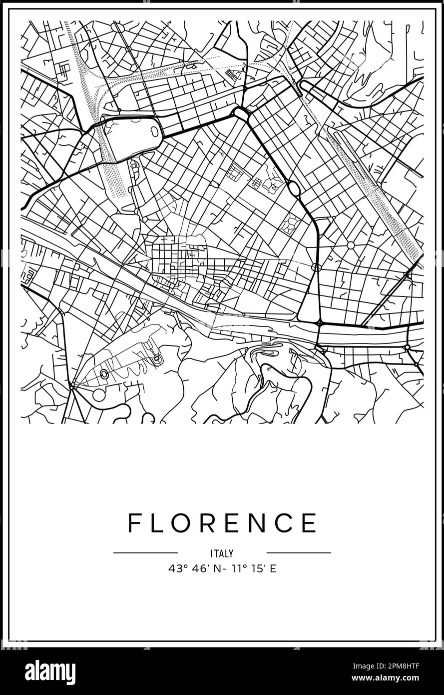 Arno River Florence Firenze Tuscany Region Stock Vector Images Alamy