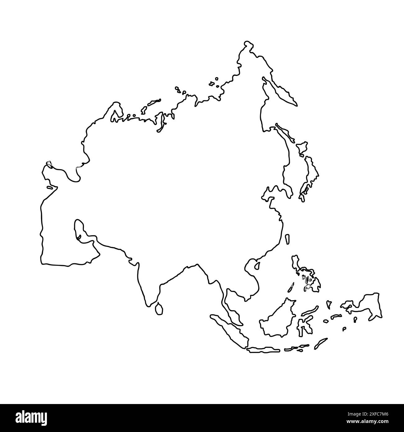 Asia Continent Map Cut Out Stock Images Pictures Alamy
