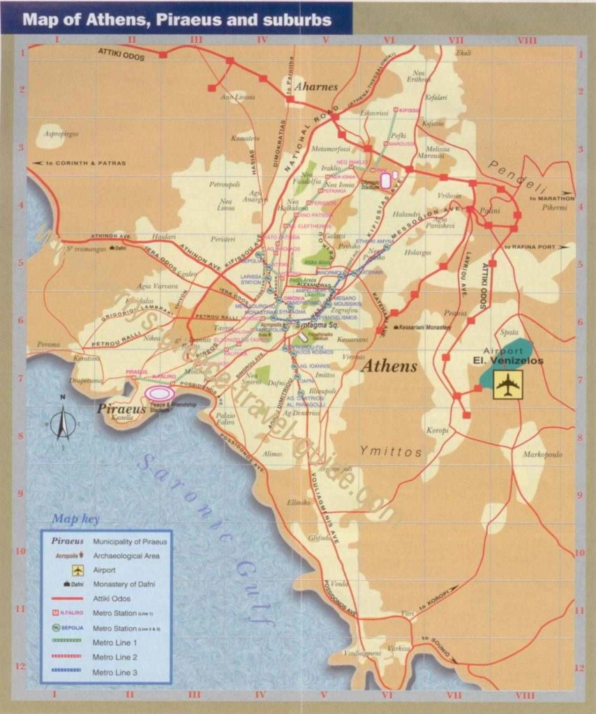 Printable Map Of Athens Greece