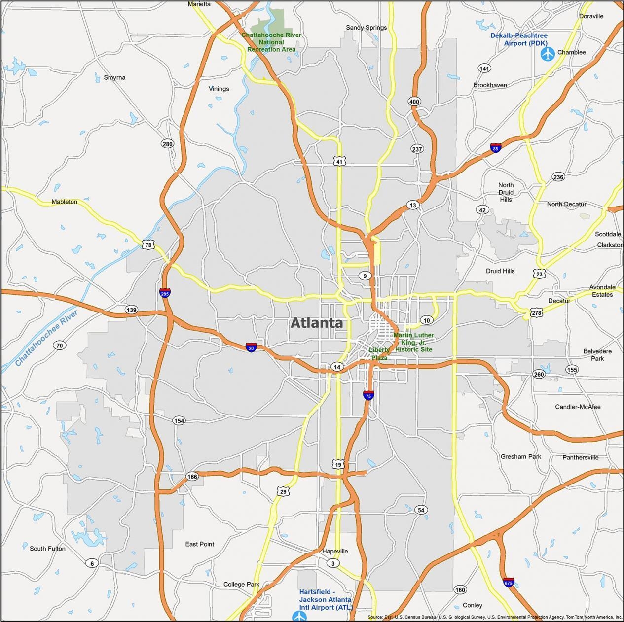 Atlanta Map Georgia GIS Geography