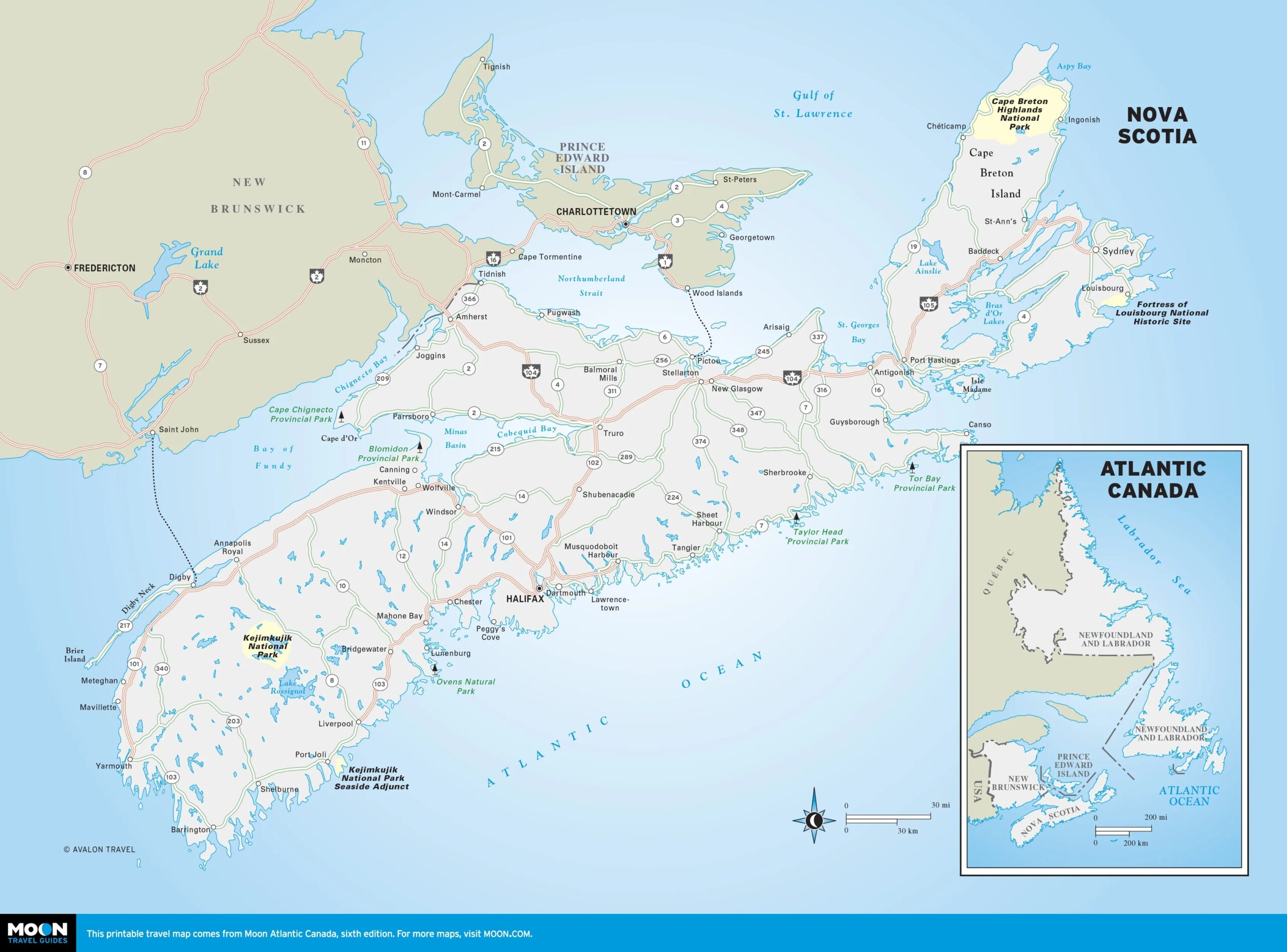 Printable Map Nova Scotia And Newfoundland