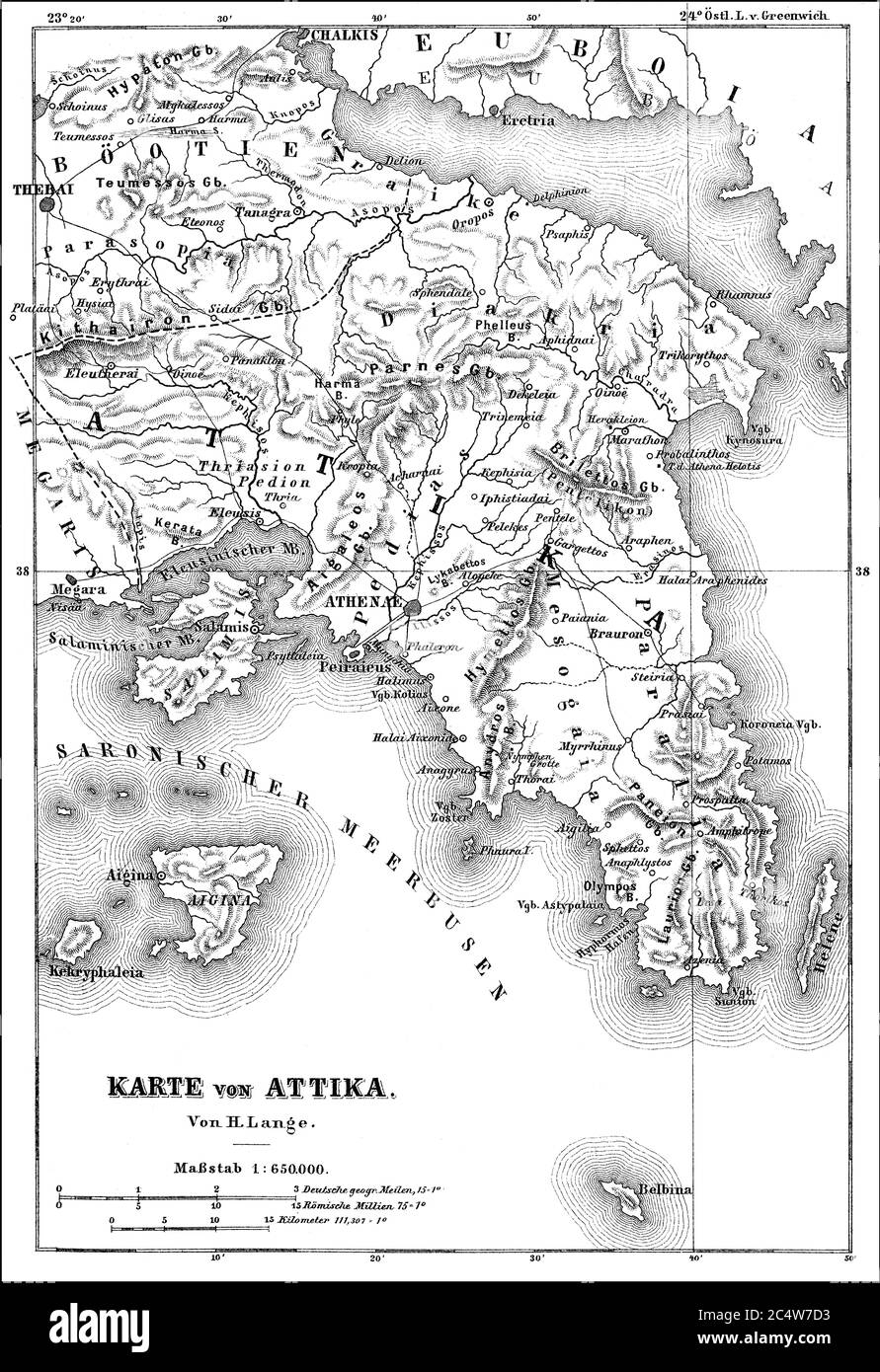 Attica Greece Europe Map Black And White Stock Photos Images Alamy
