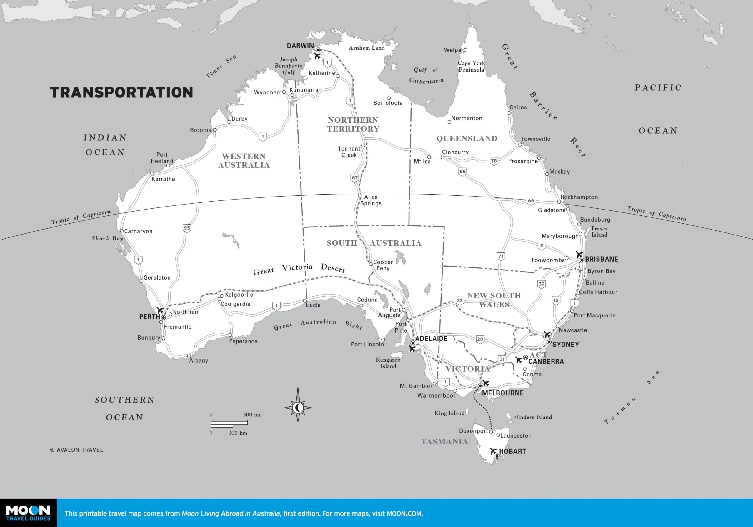 Southwestern Australia Printable Road Trip Map