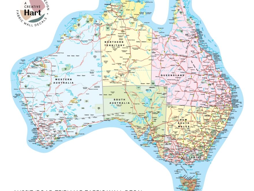 Australia Road Trip Map Cut Out Shape Worksheets Library