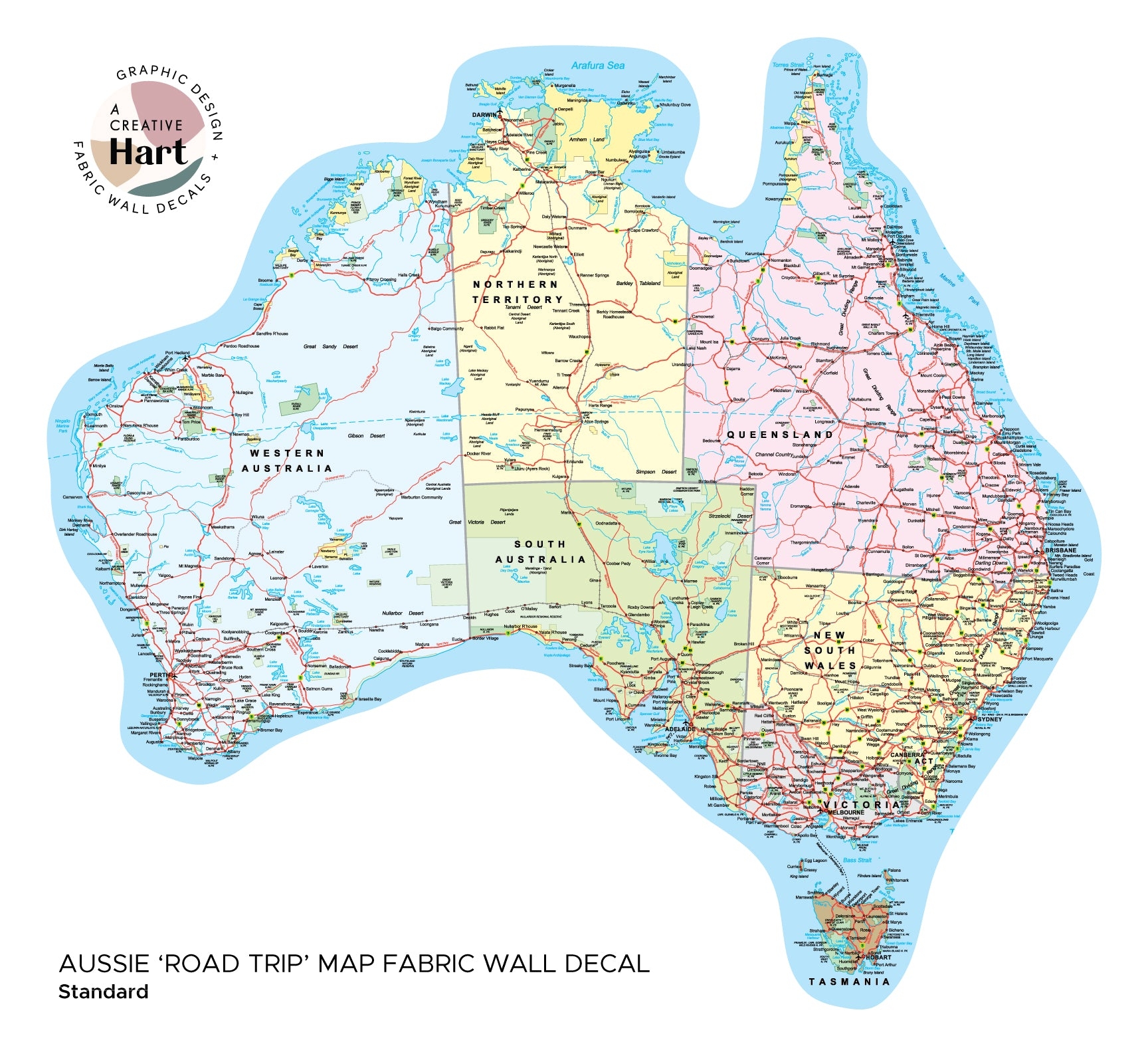 Australia Road Trip Map Cut Out Shape Worksheets Library