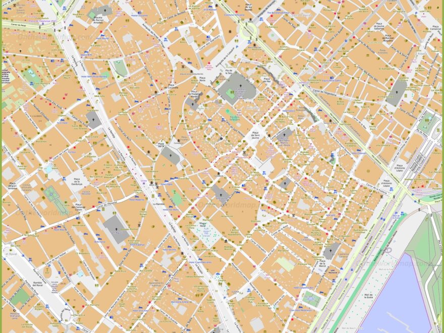 Barcelona Gothic Quarter Map Ontheworldmap