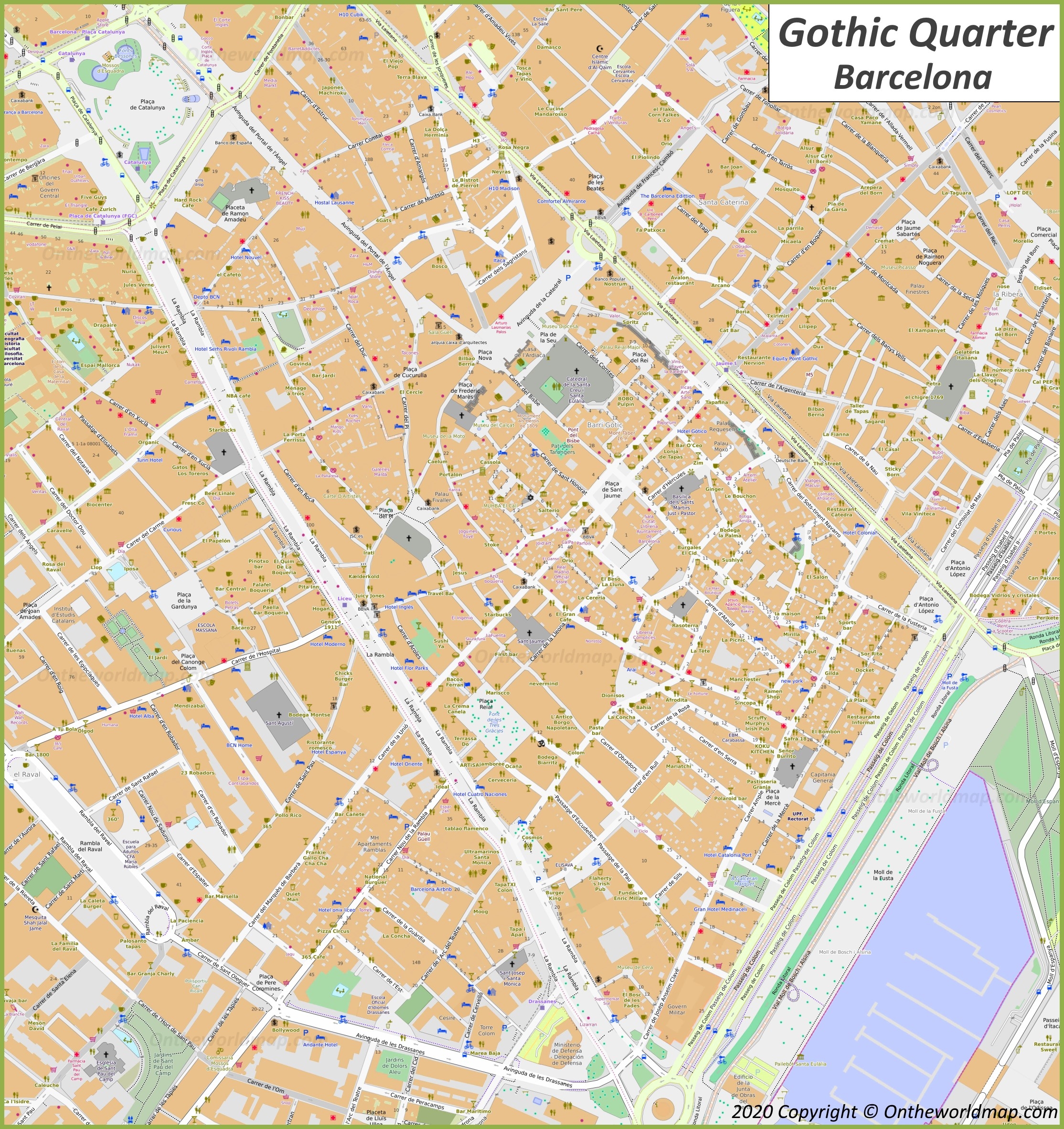 Barcelona Gothic Quarter Map Ontheworldmap