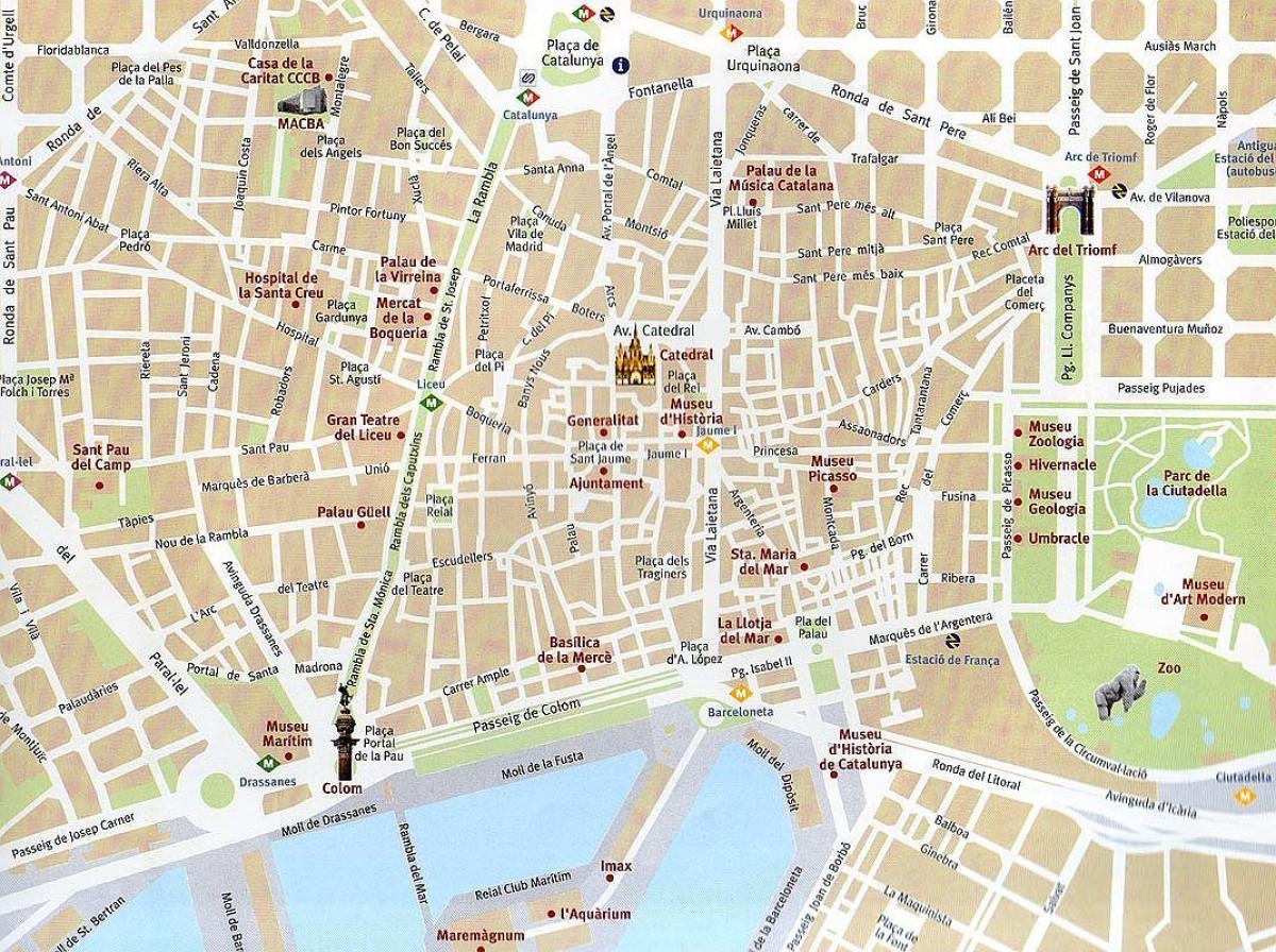 Barcelona Old Town Map Map Of Barcelona Old Town Catalonia Spain Barcelona Old Town Map Map Of Barcelona Old Town Catalonia Spain