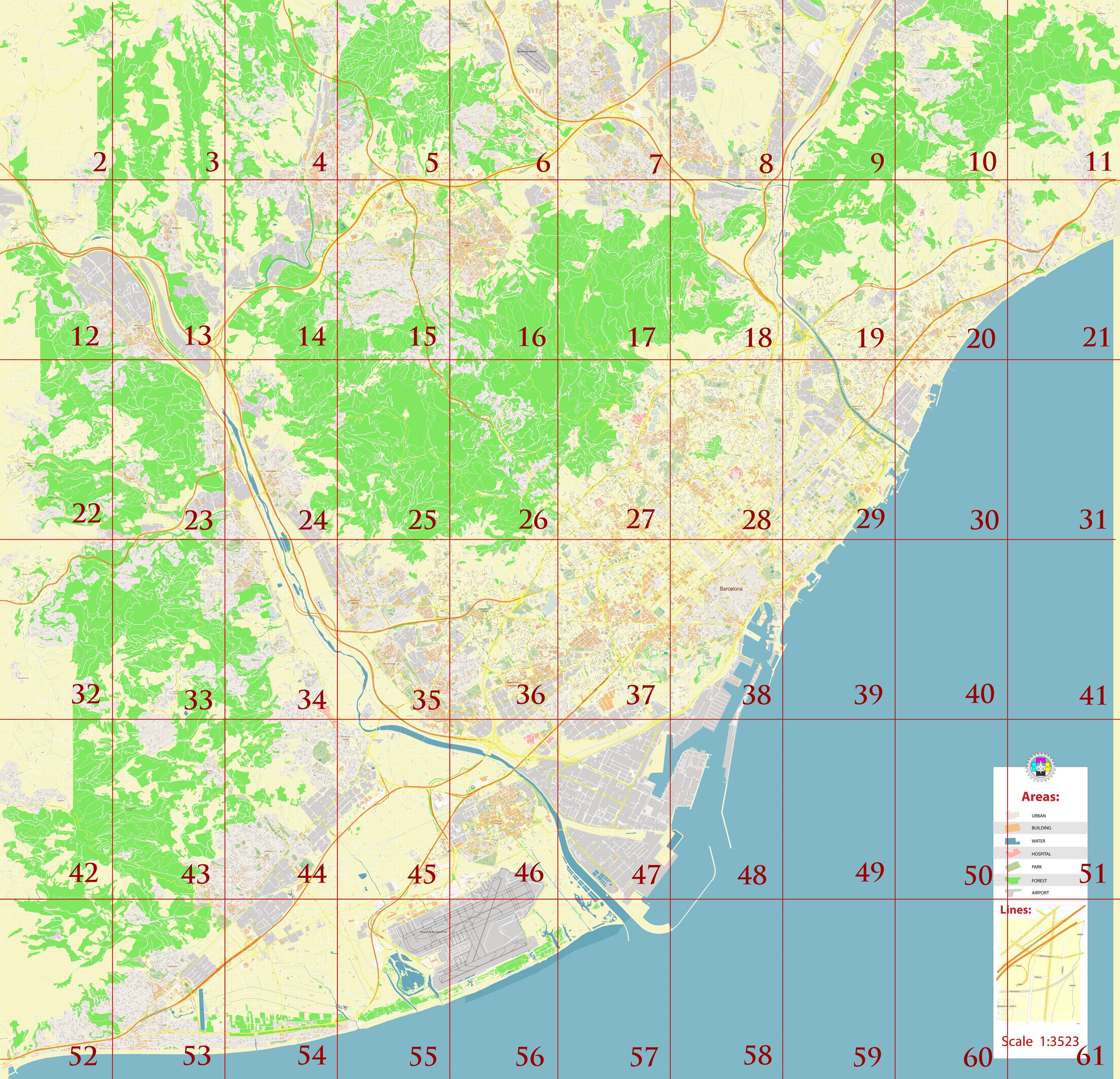 Printable Map Of Barcelona Spain