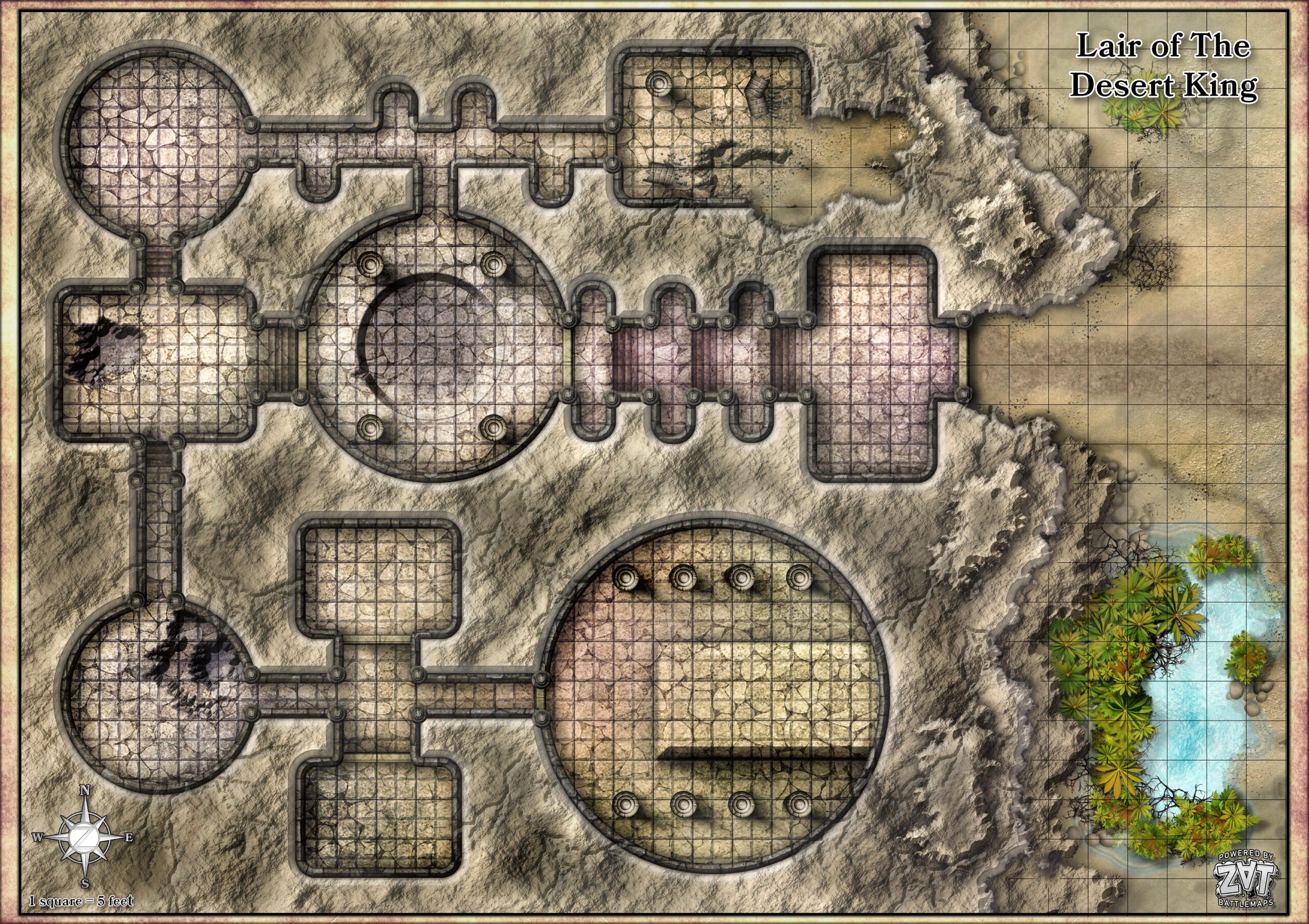 Battlemap 32x22 Lair Of The Desert King The Third Of Five Maps Created By Suggestions And Free To Our Community Printable R dndmaps