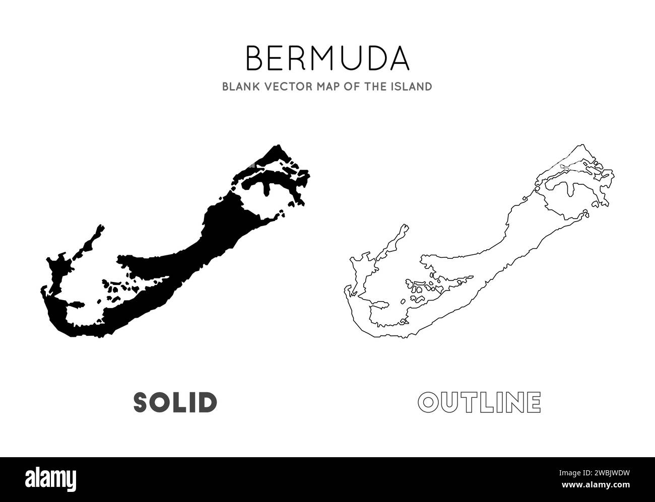 Printable Blank Map Of Bermuda