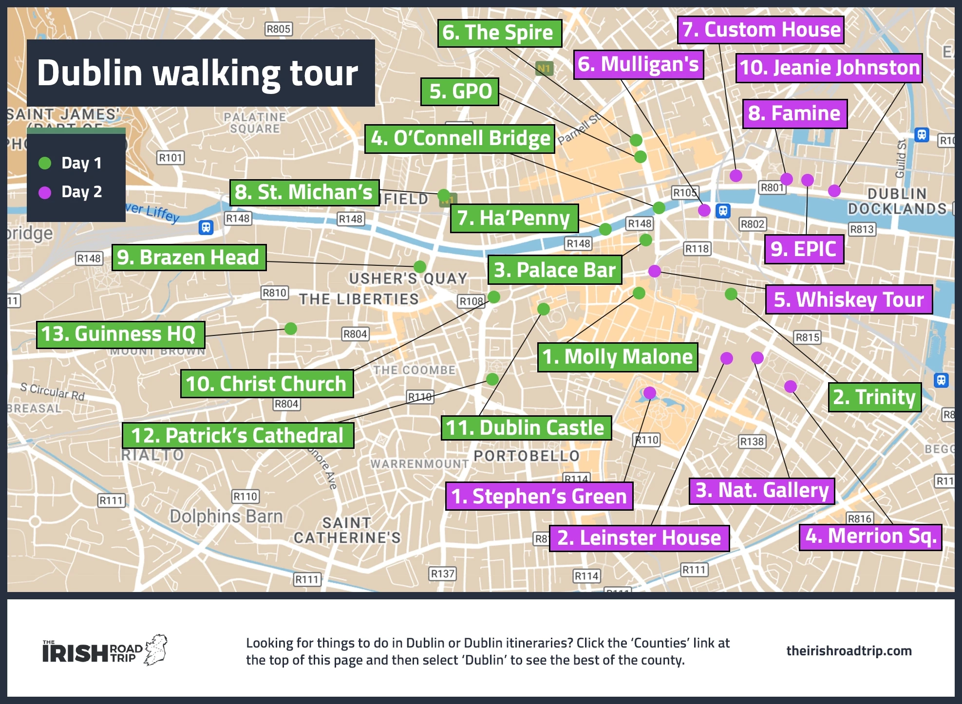 Best Self Guided Walking Tour Of Dublin With Map  Best Self Guided Walking Tour Of Dublin With Map