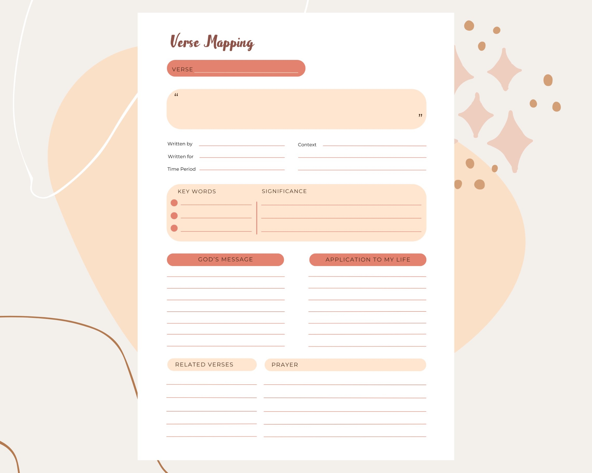 Verse Mapping Printables With Context