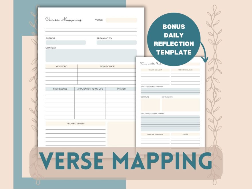 Bible Verse Mapping Template Printable Digital 3631034
