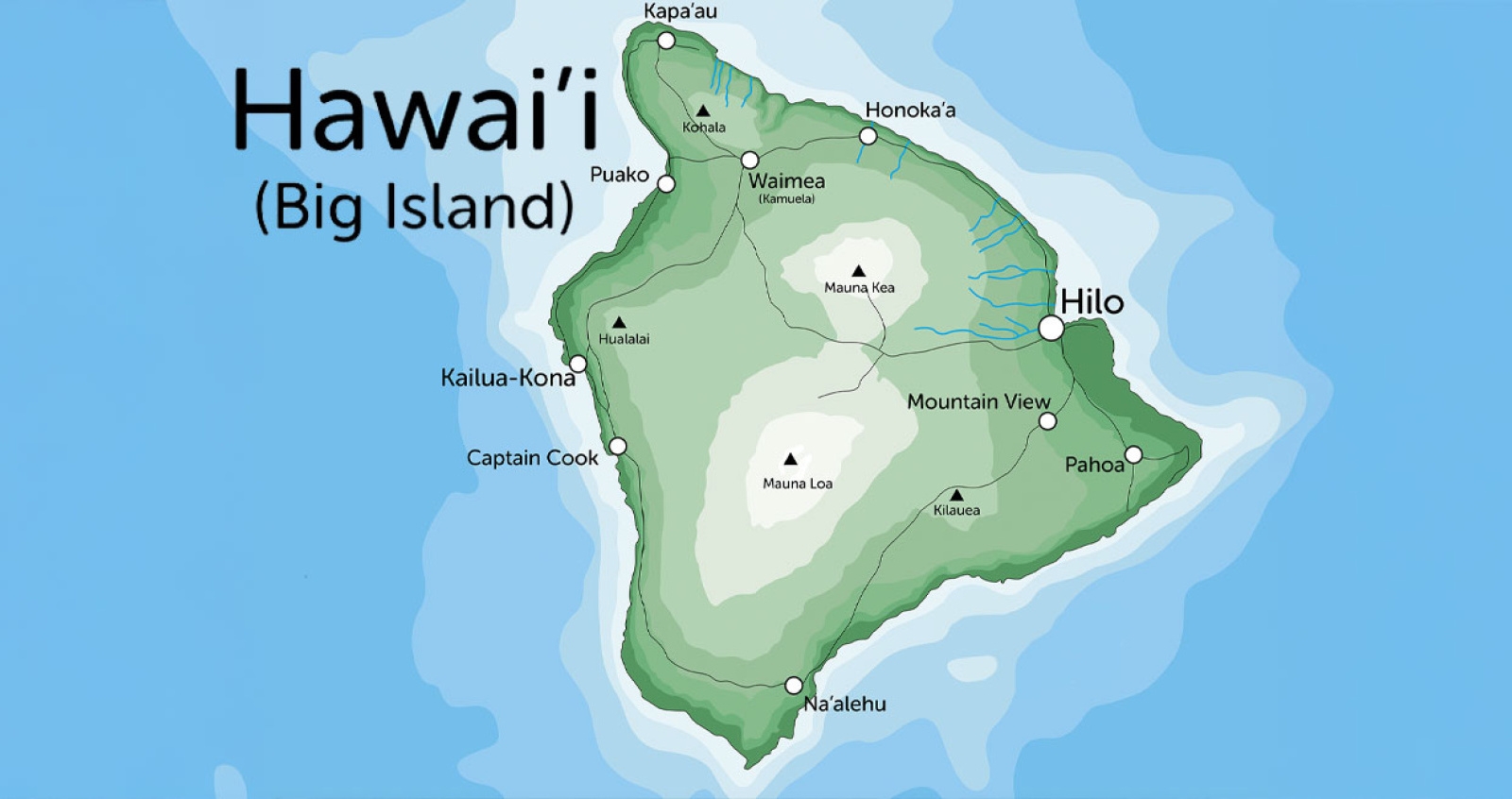 Island Of Hawaii Map Printable