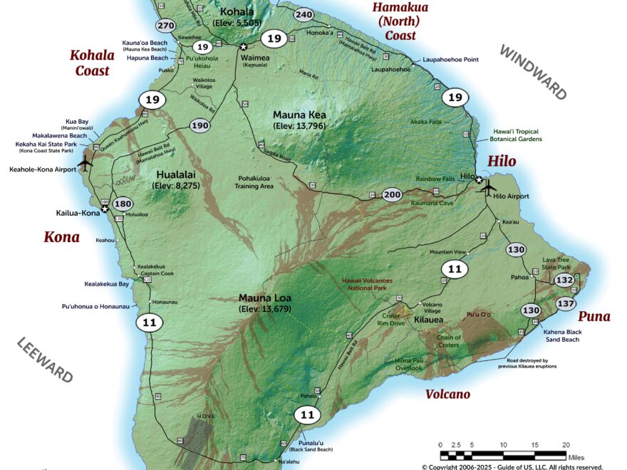 Big Island Hawaii Maps With Printable Road Map