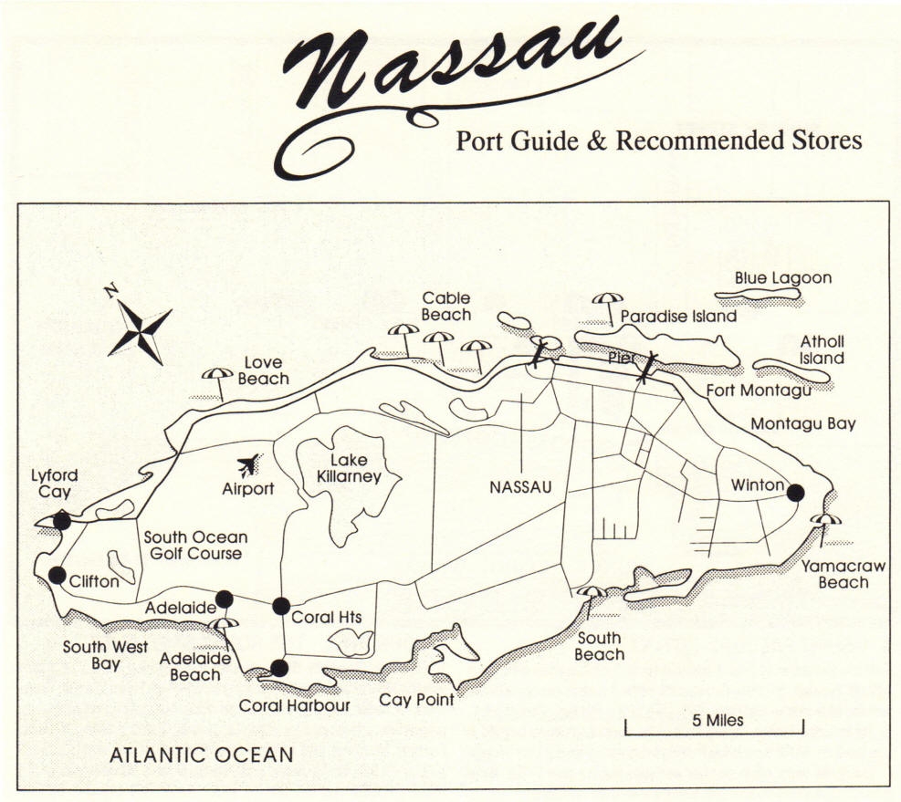 Nassau Bahamas Walking Tour Map Printable