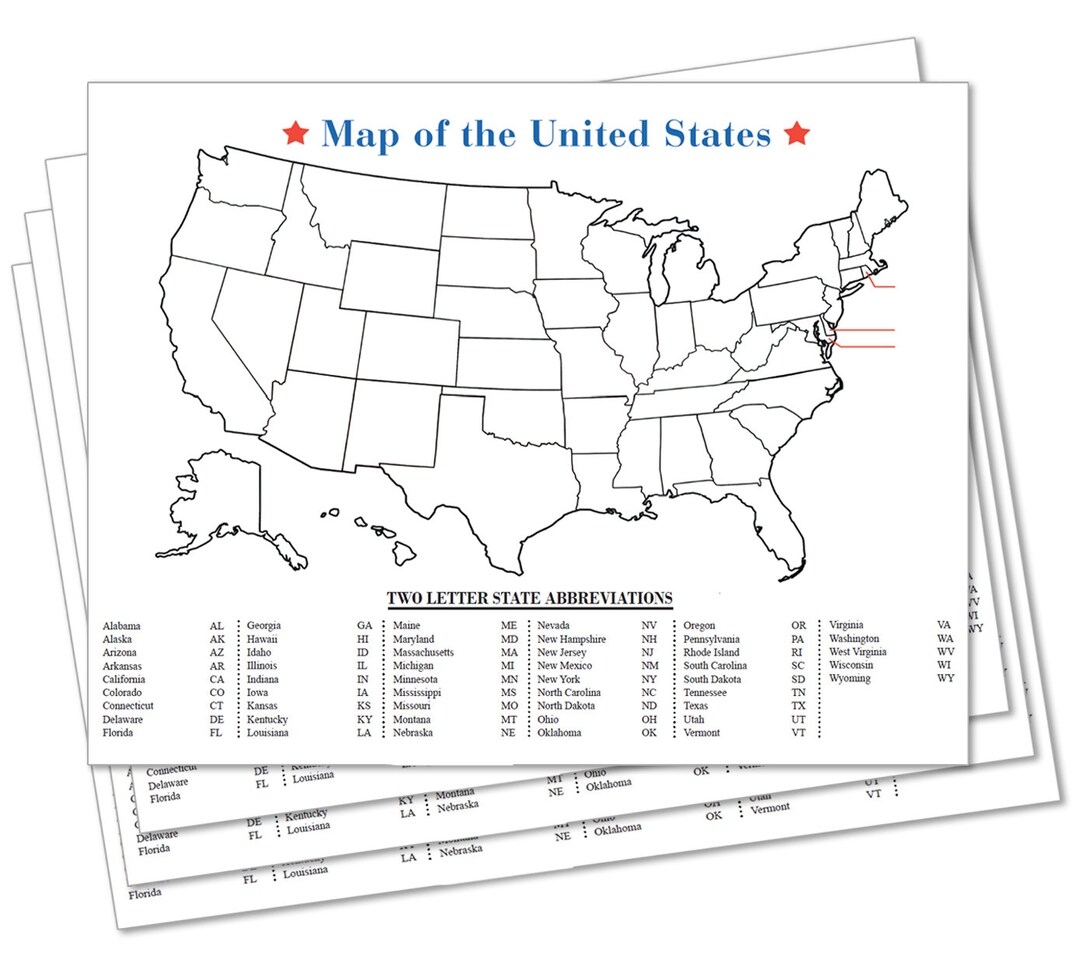Blank 50 United States Map Poster 10 Pack USA US Educational Map With State Abbreviations Home School Printed On Cover Stock Paper Etsy Blank 50 United States Map Poster 10 Pack USA US Educational Map With State Abbreviations Home School Printed On Cover Stock Paper Etsy
