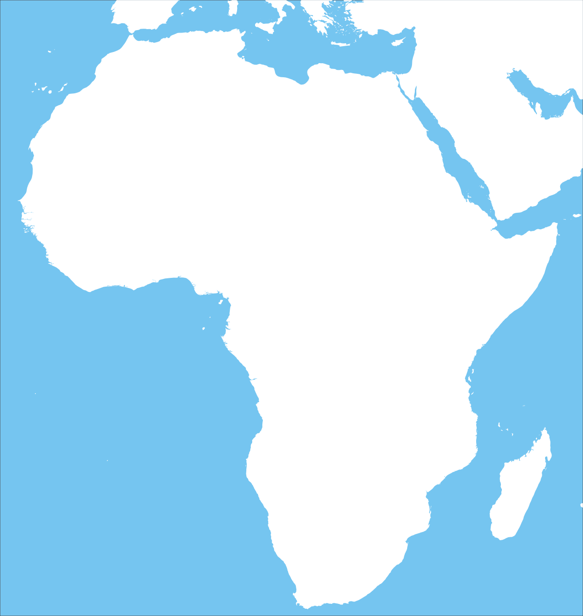 Blank Africa Outline Map