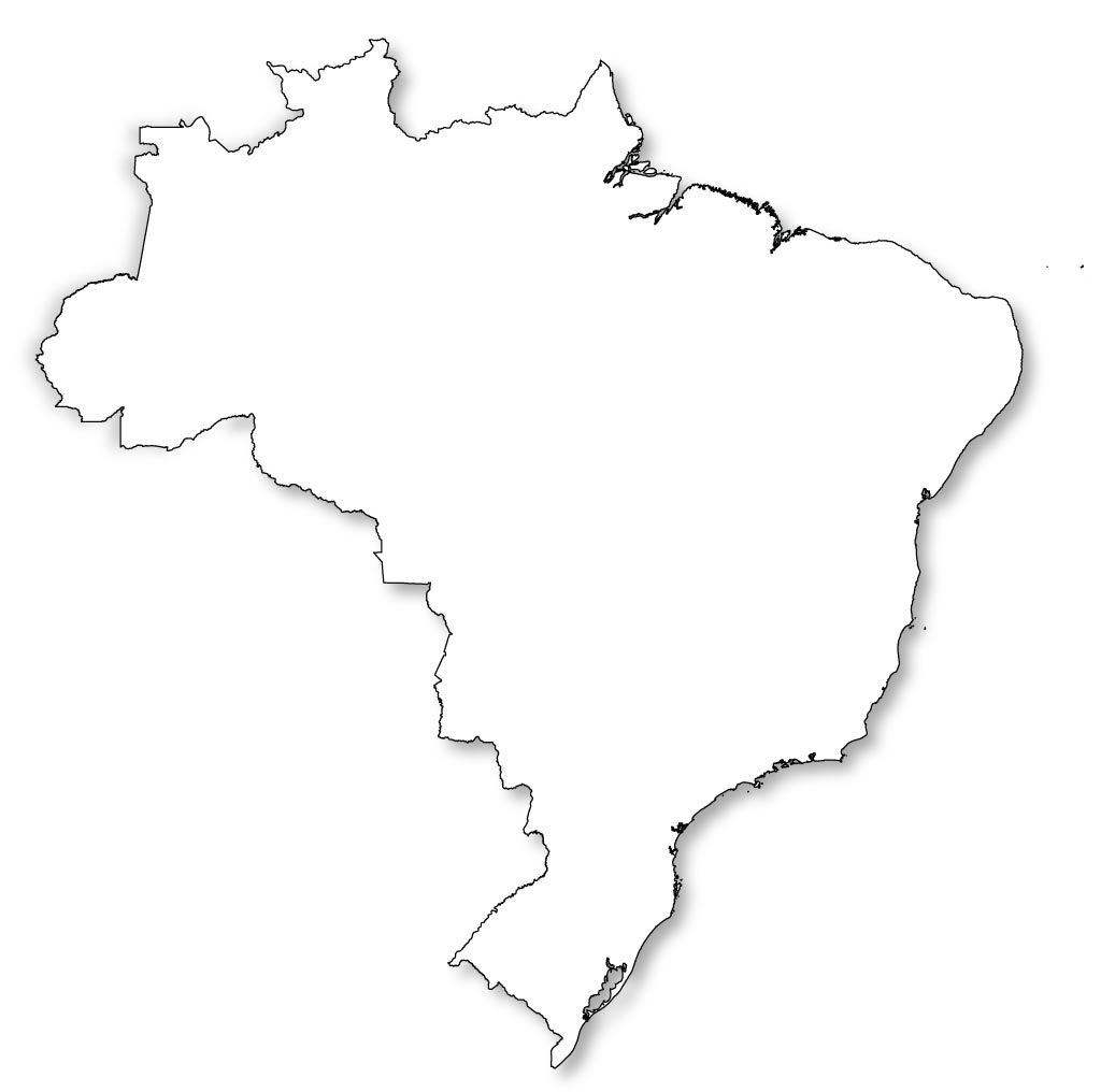 Black And White Printable Map Of Brazil