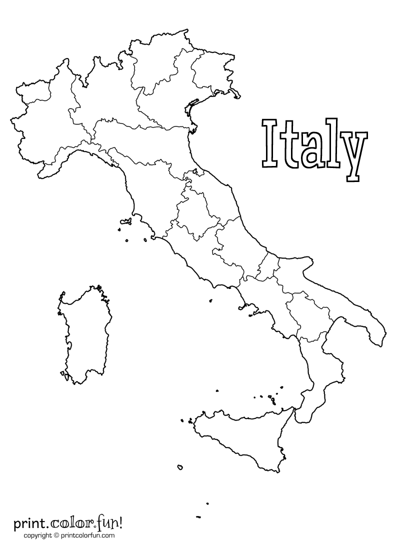 Printable Italy Map For Kids