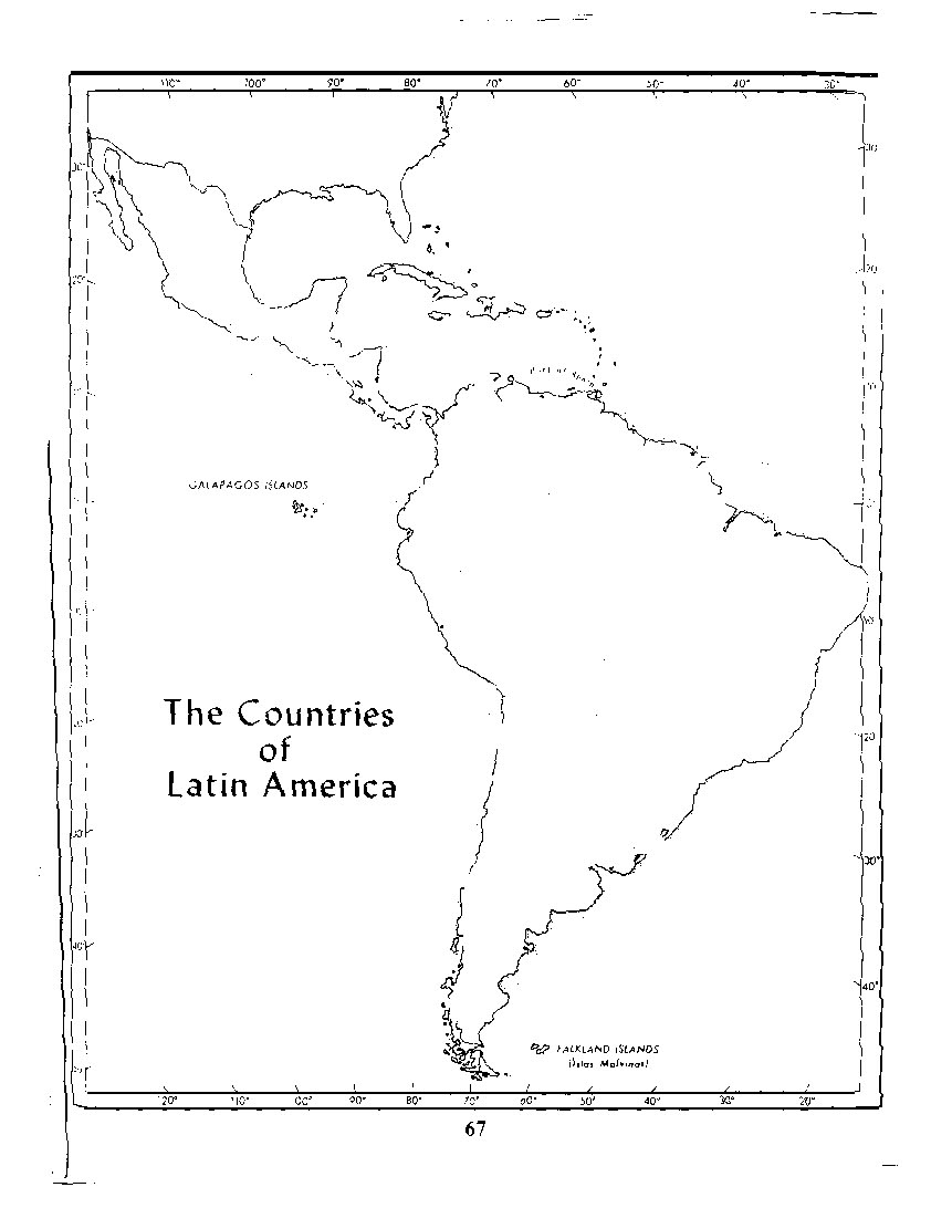 Latin America Printable Map