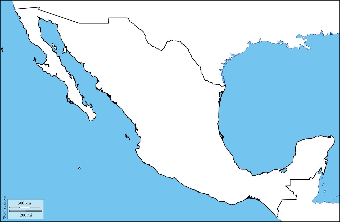 Mexico Map Outline Printable