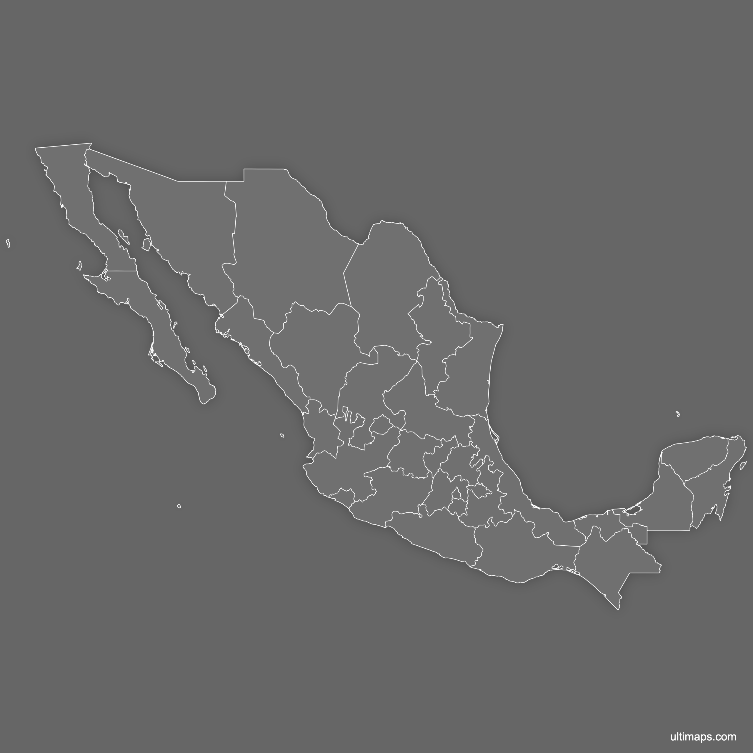 Blank Map Of Mexico States Ultimaps Blank Map Of Mexico States Ultimaps