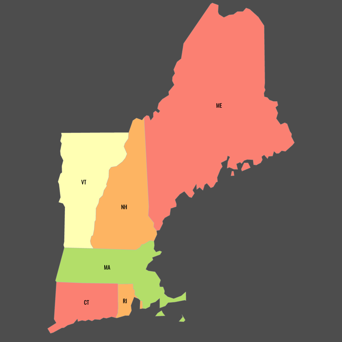 Blank Map Of New England States Ultimaps